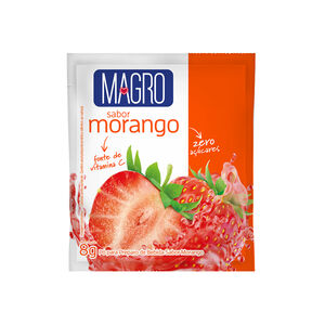 Refresco Magro Zero Açúcares Sabor Morango Sachê 8g