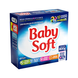 Lava Roupas em Pó Concentrado Baby Soft 800g