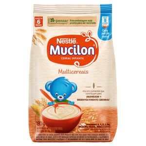 Cereal para Alimentação Infantil Multicereais Trigo, Milho e Arroz Mucilon Pacote 180g