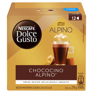 Mistura para o Preparo de Bebida com Chocolate Chococino em Cápsula Alpino Nescafé Dolce Gusto Caixa 216g 12 Unidades