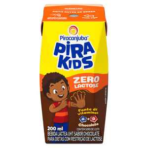 Bebida Láctea UHT Chocolate Zero Lactose para Dietas com Restrição de Lactose Pirakids Caixa 200ml