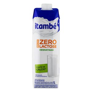 Leite UHT Desnatado Zero Lactose para Dietas com Restrição de Lactose Itambé Nolac Caixa com Tampa 1l