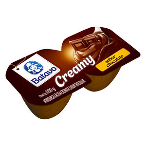 Sobremesa Láctea Cremosa Chocolate Batavo Creamy Bandeja 180g 2 Unidades de 90g Cada