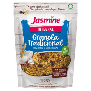 Granola Integral Tradicional com Coco e Uvas-Passas Jasmine Pouch 250g