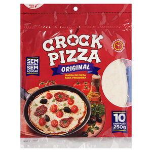 Massa para Pizza de Frigideira Original sem Fritura Zero Açúcar Crock Pizza Pacote 250g 10 Unidades