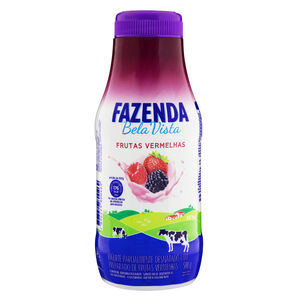 Iogurte Parcialmente Desnatado com Preparado de Frutas Vermelhas Fazenda Bela Vista Garrafa 500g