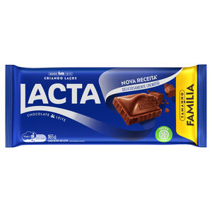 Chocolate ao Leite Lacta Pacote 165g Tamanho Família