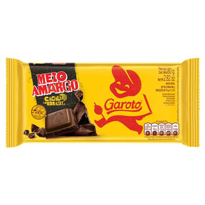 Chocolate Meio Amargo Garoto Pacote 80g
