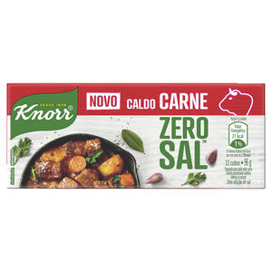 Preparado para Caldo em Tablete Carne Knorr Zero Sal Caixa 96g 12 Unidades