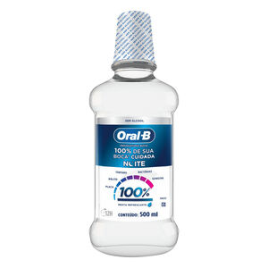 Enxaguante Bucal Noite Zero Álcool Menta Refrescante Oral-B 100% Frasco 500ml