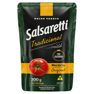 Molho de Tomate Pronto Refogado Tradicional Salsaretti Sachê 300g