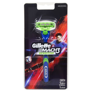 Aparelho Recarregável e Carga para Barbear Gillette Mach3 Sensitive