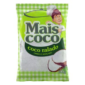 Coco Ralado Úmido e Adoçado Mais Coco Pacote 100g