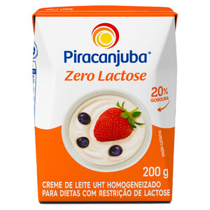 Creme de Leite UHT Homogeneizado Zero Lactose para Dietas com Restrição de Lactose Piracanjuba Caixa 200g