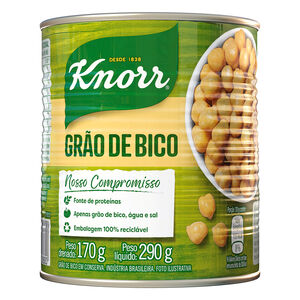 Grão-de-Bico em Conserva Knorr Lata Peso Líquido 290g Peso Drenado 170g