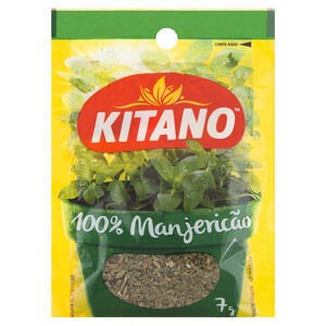 100% Manjericão Desidratado Kitano Pacote 7g