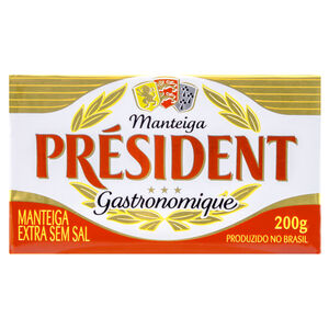 Manteiga Extra sem Sal Président Gastronomique 200g