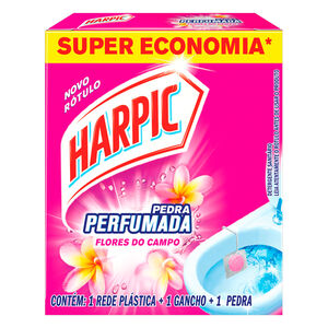 Detergente Sanitário em Pedra Perfumada Flores do Campo Harpic Super Economia