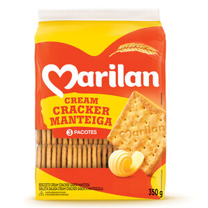 Biscoito Cream Cracker Manteiga Marilan Pacote 350g 3 Unidades