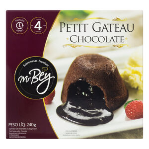 Petit Gâteau Congelado Chocolate Mr. Bey Sobremesas Premium Caixa 240g 4 Unidades de 60g Cada