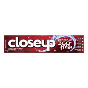 Gel Dental com Flúor Red Hot Closeup  Proteção 360° Fresh Caixa 90g