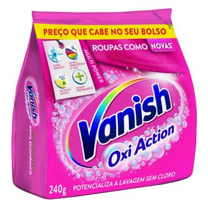 Tira-Manchas Pó Roupas Coloridas Vanish Oxi Action Pacote 240g Refil Econômico 