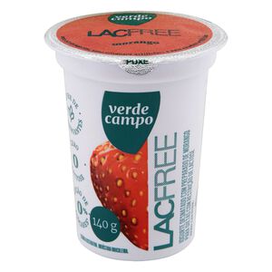 Iogurte Desnatado com Preparado de Morango Zero Lactose para Dietas com Restrição de Lactose Verde Campo Lacfree Copo 140g