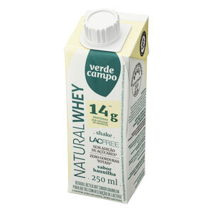 Bebida Láctea UHT Shake 14g Proteínas Baunilha Zero Lactose para Dietas com Restrição de Lactose sem Adição de Açúcar Verde Campo Natural Whey Lacfree Caixa 250ml