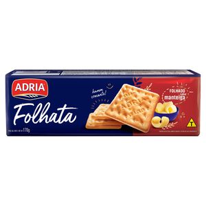 Biscoito Cream Cracker Folhado Manteiga Adria Folhata Pacote 170g