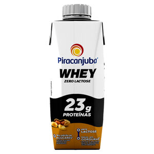 Bebida Láctea UHT 23g Proteínas Pasta de Amendoim Zero Lactose para Dietas com Restrição de Lactose sem Adição de Açúcar Piracanjuba Whey Caixa 250ml