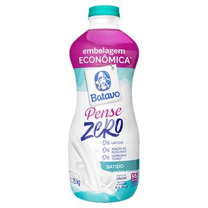 Iogurte Desnatado Batido Zero Lactose Batavo Pense Zero Garrafa 1,15kg Embalagem Econômica