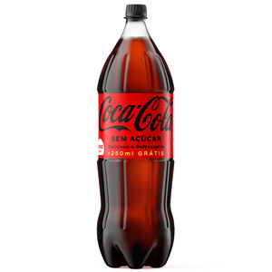 Refrigerante Coca-Cola Sem Açúcar Garrafa Pet 2,25l = 2l + 250ml Grátis