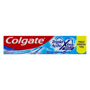 Creme Dental Anticárie com Flúor Colgate Tripla Ação Xtra White Caixa 120g Preço Especial