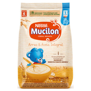 Cereal para Alimentação Infantil Integral Arroz & Aveia Mucilon Pacote 180g