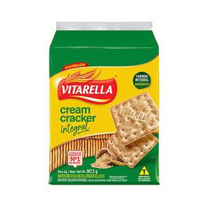Biscoito Salgado Cream Cracker Integral Vitarella Pacote 367,5g