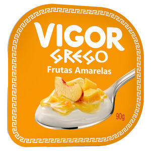 Iogurte Grego com Creme e Calda de Frutas Amarelas Vigor Pote 90g