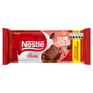 Chocolate ao Leite com Biscoito Chocolate e Baunilha Duo Cookie Classic Pacote 150g