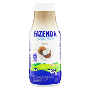 Iogurte Parcialmente Desnatado com Preparado de Coco Fazenda Bela Vista Garrafa 500g
