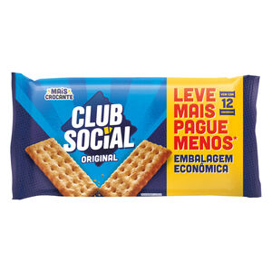 Pack Biscoito Salgado Original Club Social Pacote 288g 12 Unidades de 24g Cada Embalagem Econômica Leve Mais Pague Menos