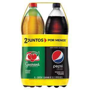 Kit Refrigerante Guaraná Antarctica + Cola Zero Açúcar Pepsi Black 2l Cada Leve Mais Pague Menos 