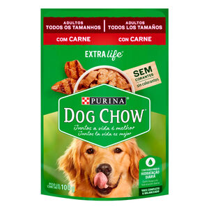 Alimento 100% Completo & Balanceado para Cães Adultos com Carne Purina Dog Chow Extra Life Sachê 100g