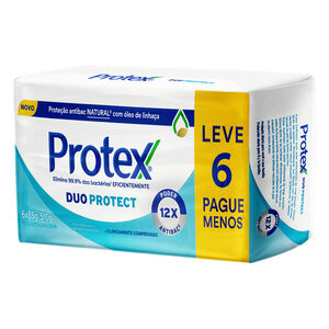 Pack Sabonete em Barra Antibacteriano Protex Duo Protect Envoltório 510g de 85g Cada Leve 6 Pague Menos