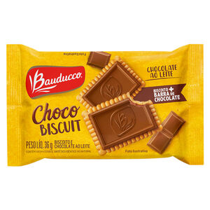 Biscoito e Chocolate ao Leite Bauducco Choco Biscuit Pacote 36g