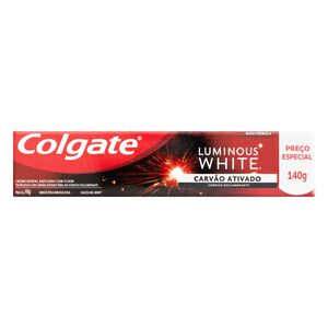 Creme Dental Carvão Ativado Dazzling Mint Colgate Luminous White Caixa 140g