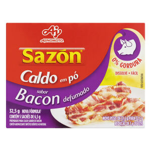 Preparado para Caldo em Pó Bacon Defumado Sazón Caixa 32,5g 5 Unidades de 6,5g Cada