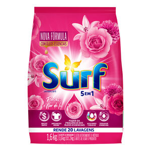 Lava-Roupas em Pó 5 em 1 Rosas e Flor-de-Lis Surf Pacote 1,6kg