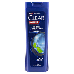 Shampoo Anticaspa Ice Cool Menthol com Mentol Refrescante Bio Booster Clear Men Frasco 200ml