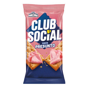 Pack Biscoito Salgado Presunto Club Social Pacote 141g 6 Unidades de 23,5g Cada