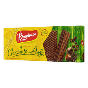 Biscoito Wafer Recheio Chocolate com Avelã Bauducco Pacote 140g