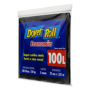 Saco para Lixo Preto 100l Dover Roll Economia 5 Unidades